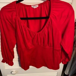 Red 3/4 sleeve top